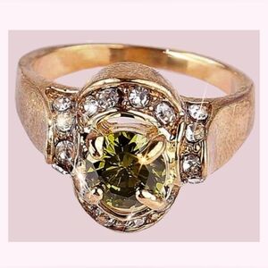 Size 9 Green Olivine Ring